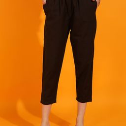 SVKETAIL Women Comfort Slim Fit High-Rise Pleated Cigarette Trousers-image-76