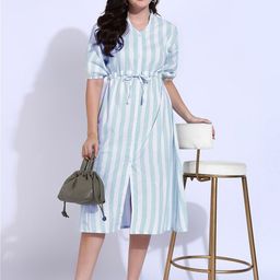 Murcia Striped Shirt Midi Dress-picture-21