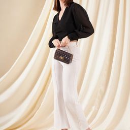 Kibo Women Bishop Sleeves V-Neck Crop Top-image-15