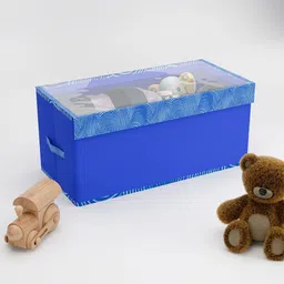 Kuber Industries Blue 4 Pieces Drawer Organiser With Lid-75