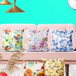 ArtzFolio Multicoloured Set of 5 Square Cushion Covers-image-112