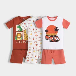 Orange Sugar Unisex Kids Printed T-shirt with Shorts-44