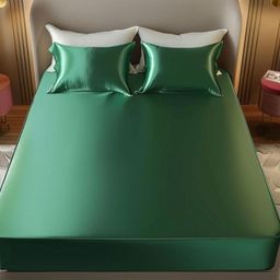 COOLBEDS Green 400 TC Queen Bedsheet with 2 Pillow Covers-image-65