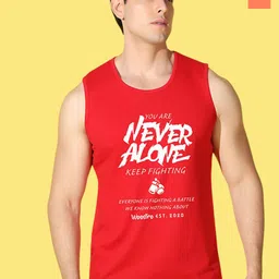 WOOSTRO Pack Of 2 Printed Combed Cotton Gym Vests -VWS26(BKLN ORANGE)(ALONE RED)-image-77