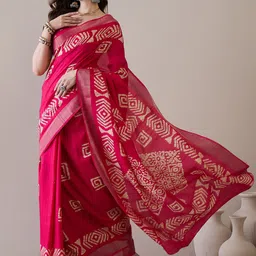 Mitera Ethnic Motifs Silk Blend Sungudi Saree-53