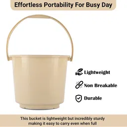 Kuber Industries Brown & Cream-Coloured 4 Pieces Multi Purpose Small Bucket- 5ltr image 5