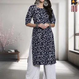 HERE&NOW Selection Of 3 Ethnic Motifs Printed Round Neck Straight Kurtas-12