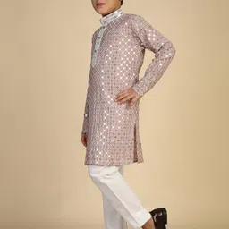 Pro-Ethic STYLE DEVELOPER Boys Embroidered Regular Sequinned Kurta with Pyjamas image 4