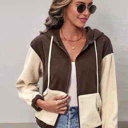 Mast & Harbour Women Hooded Colourblocked Bomber Jacket-picture-25