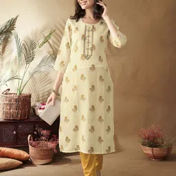 Anouk Women Ethnic Motifs Embroidered Thread Work Cotton Kurta-picture-23