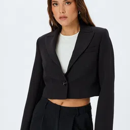 Koton Women Colourblocked Longline Tailored Jacket with Patchwork-image-78