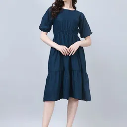Jash Creation Applique Crepe Fit & Flare Maxi Dress-image-33