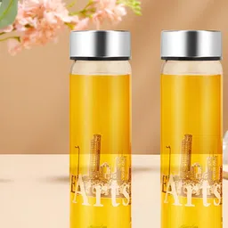 BOROSIL Artisan Series Roma Transparent 2 Pieces Printed Glasses Water Bottle 550 ml-7
