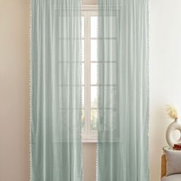 HOMEMONDE Grey Set of 2 Sheer Door Curtain-image-64