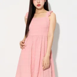 Outzidr Women Fit & Flare Square Neck Mini Dress-image-59