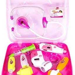 Battery Operated Doctor's Kit with Light Sound Effects, Multi Color-23