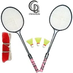 Badminton Set Of 2 Piece Double Rod Badminton Racquet with 3 Piece Nylon Shuttle and 1 piece of badminton net Badminton Kit-image-13