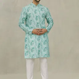 Arihant Rai Sinha Men Printed Regular Pure Cotton Kurta with Churidar-picture-18