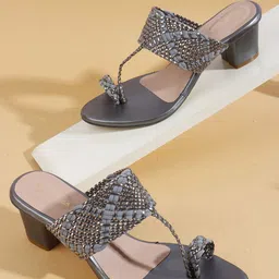 Picktoes Women Embellished Block Sandals-picture-7