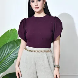 ZEUGEN Women Round Neck Puff Sleeves Top-picture-45