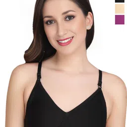 Liigne Cotton Bra Full Coverage Lightly Padded Pack Of 3-image-24