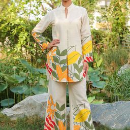 Trendmalls Women's Cotton Printed Co-Ords Set Kurta Pant-image-31