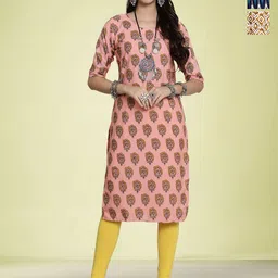 Moda Rapido Women Ethnic Motifs Printed Sequinned Floral Crepe Kurta-image-85