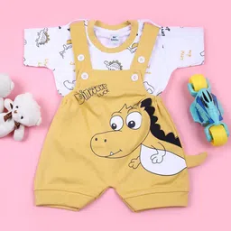 V-Mart Infant Boys Striped Cotton Dungarees With T-Shirt-image-72