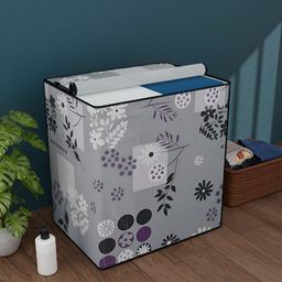 Myntra Elegant Homes Grey & Black Printed Waterproof Washing Machine Cover With Zip-26
