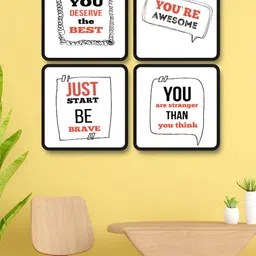Myntra Elegant Homes White & Red 4 Piece Wood Wall Art-picture-53