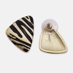 SOHI Gold-Plated Triangular Shaped Studs Earrings image 4
