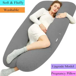 Upgrade Model Pregnancy Pillow Microfibre Solid Pregnancy Pillow Pack of 1-image-51