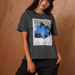 The Roadster Lifestyle Co Printed Cotton Oversized Tshirt-image-126