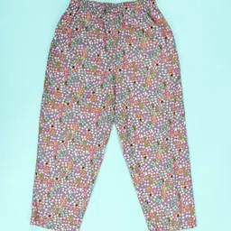 KiddoPanti Girls Floral Printed Mid-Rise Pure Cotton Lounge Pants-picture-20