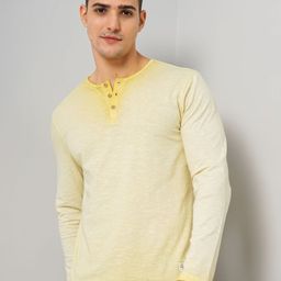 Genoa Men Tie and Dye Dyed Henley Neck Slim Fit T-shirt-image-89