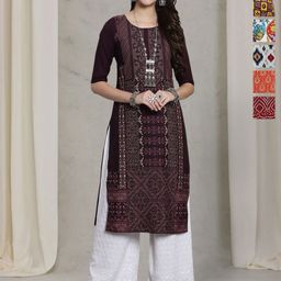 7Threads Selection Of 6 Geometric Printed Round Neck Straight Kurtas-image-99