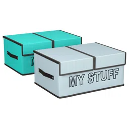 Kuber Industries Grey Set of 2 Regular Multi-Utility Organisers-48