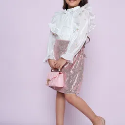 Peppermint Girls Embellished Top with Skirt-image-72