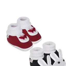 NESKA MODA 3 To 12 Months Baby Boys & Baby Girls Set of 2 Pair Cute Soft Cotton Pre-Walker Booties-image-67