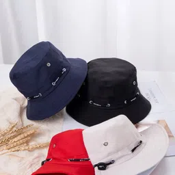 Infispace Men Red Solid Bucket Hat-image-4