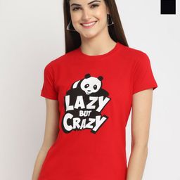 Tromko Women Pack of 2 Typography Printed Round Neck Cotton Regular Fit T-shirts-image-9