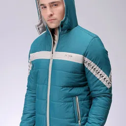 The Indian Garage Co Men Colourblocked Lightweight Padded Jacket with Patchwork-picture-29