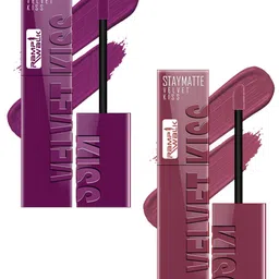 Ramp Walk 2Pcs Velvet Kiss Waterproof Liquid Lipstick - 3.5 g Each - Wine - Light Mauve-image-83