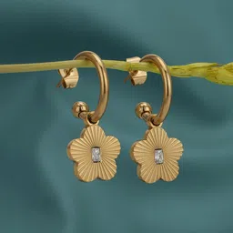 Carlton London Floral Half Hoop Earrings-73
