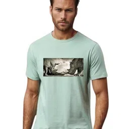 BLUEFICUS Graphic Printed Round Neck Bio Finish Slim Fit T-shirt-image-95
