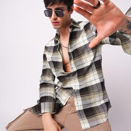 VASTRADO Men Classic Slim Fit Checked Casual Shirt-image-53