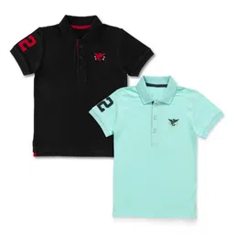 BAESD Boys Pack of 2 Cotton Polo Collar T-shirt-image-17