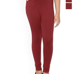 FRENCH KLEIDER Girls Pack Of 3 Mid-Rise Chudidar-Length Leggings-image-61