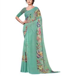 PARVOTSAV Women Turquoise Blue Sarees-image-30