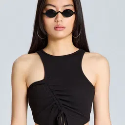 ZOMODA Women Solid Round Neck Cotton Top-image-97